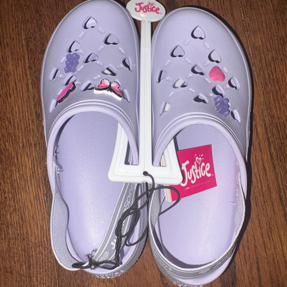 Justice Girls Clogs Purple Size 3 New with Tags Never Worn